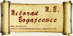 Milorad Bogajčević vizit kartica